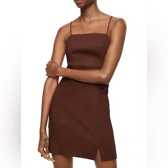 BNWT Mango Linen Blend Dress - Picture 2 of 7